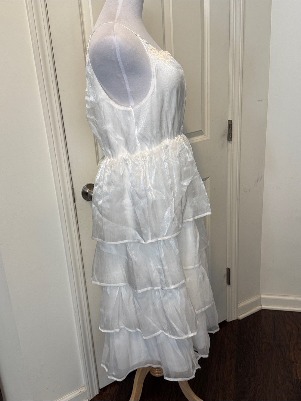 Lulu's White Tiered Ruffle Maxi Dress - Picture 7 of 12